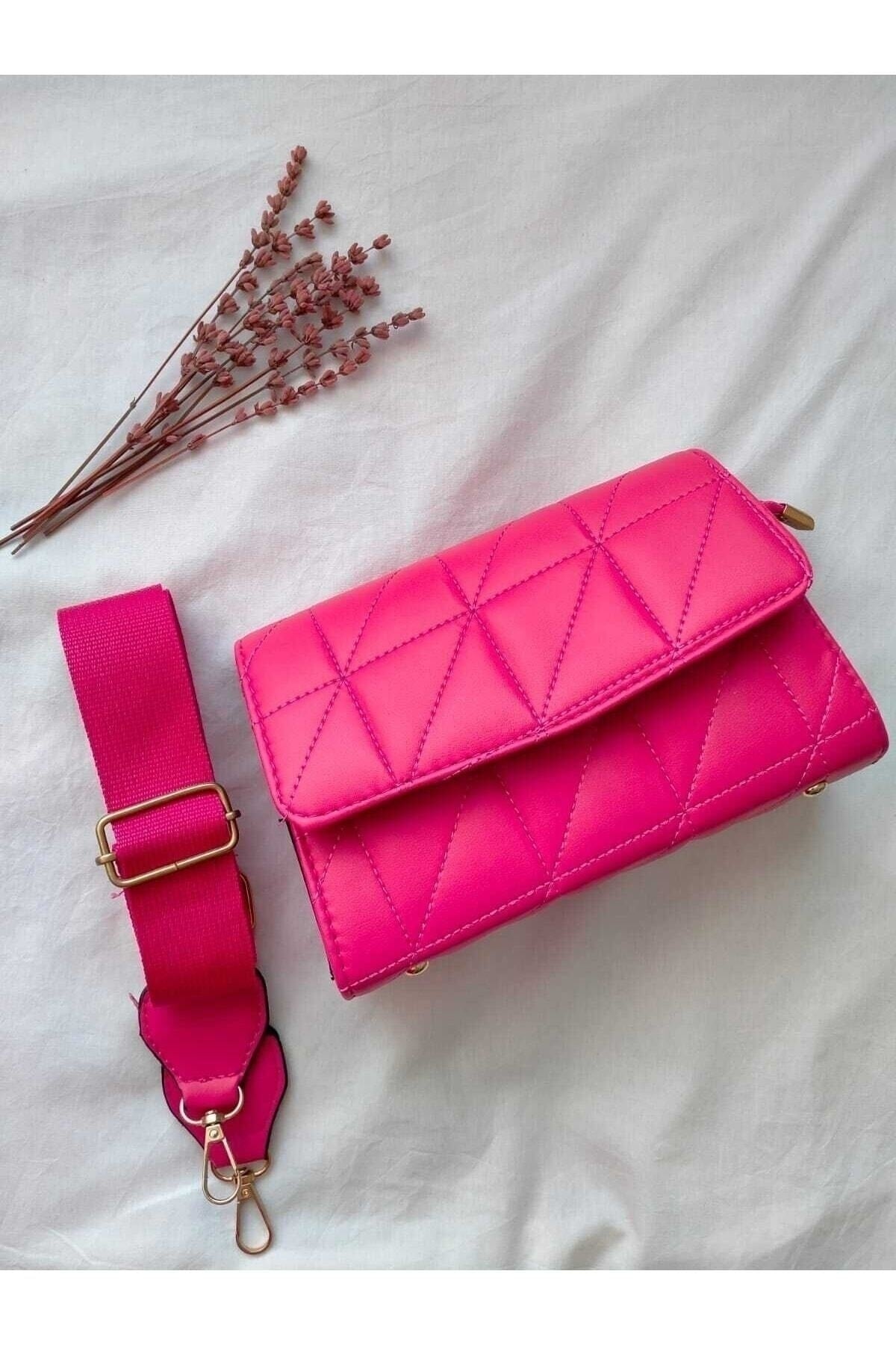 Bagbest Fuchsia Column Strap Quilted Women'S Shoulder Bag