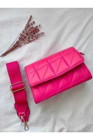 Bagbest Fuchsia Column Strap Quilted Women'S Shoulder Bag