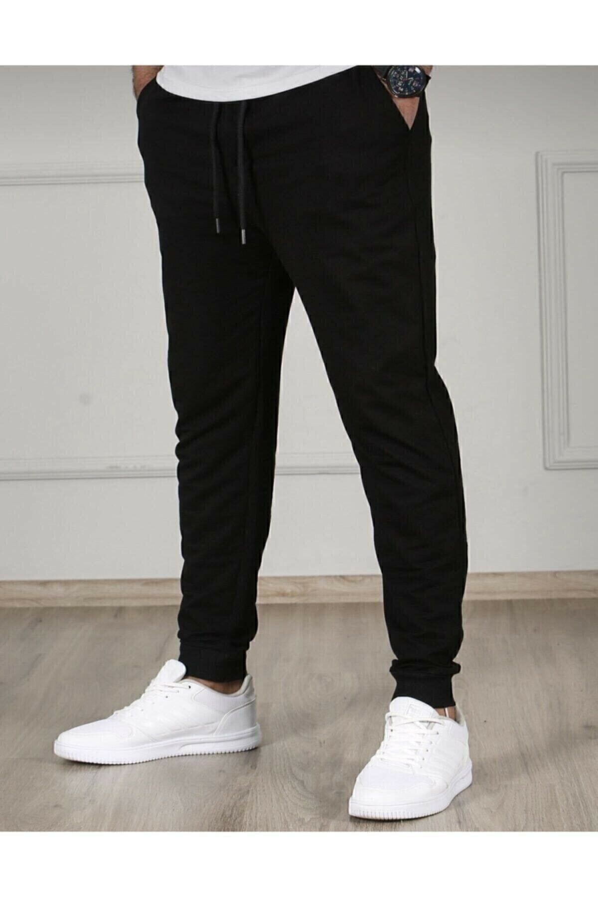 Blackjackgidress Men'S Black Slim Fit Jogger Sweatpants