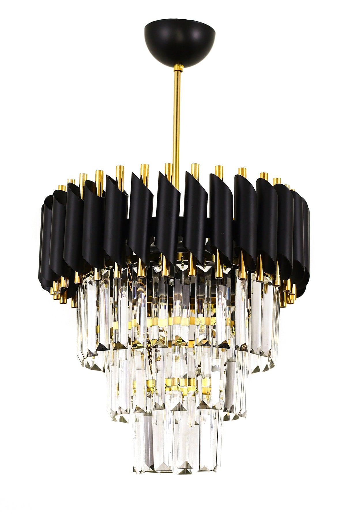 Black Gold Palmira 35' Crystal Stone Luxury Chandelier