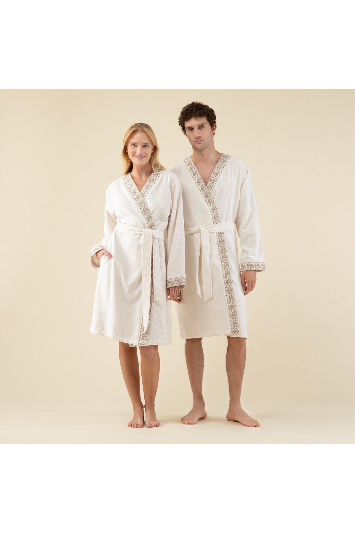 Laudel Unisex Bathrobe Ecru - Swordslife