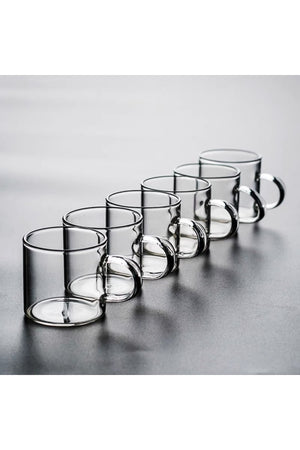 6 Piece Borosilicate 120 Ml Glass Coffee And Tea Cup