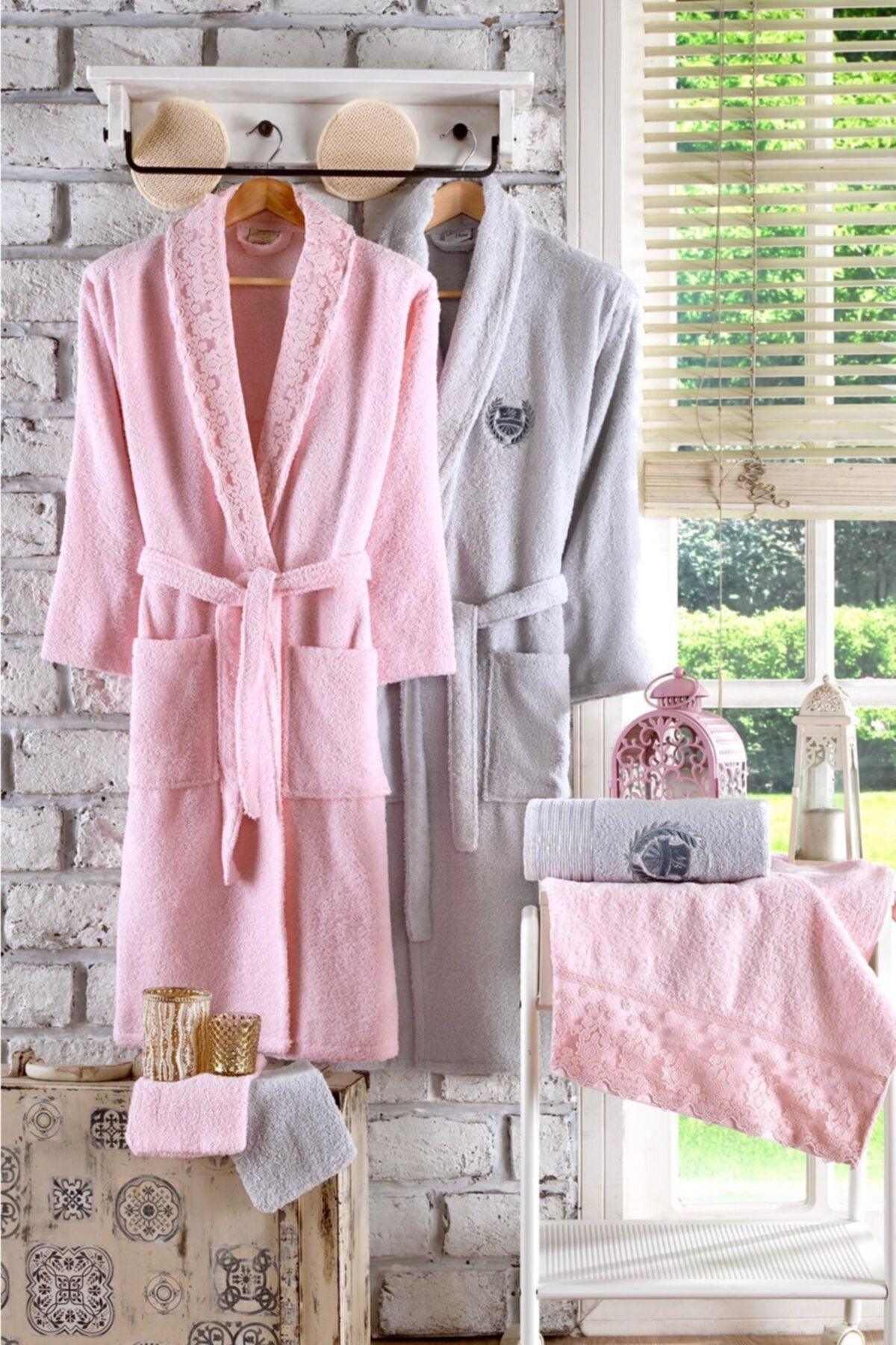 İnci 10 Pieces Dowry Lace Embroidered Bathrobe Set | Bathrobe Set | Dowry set - Swordslife