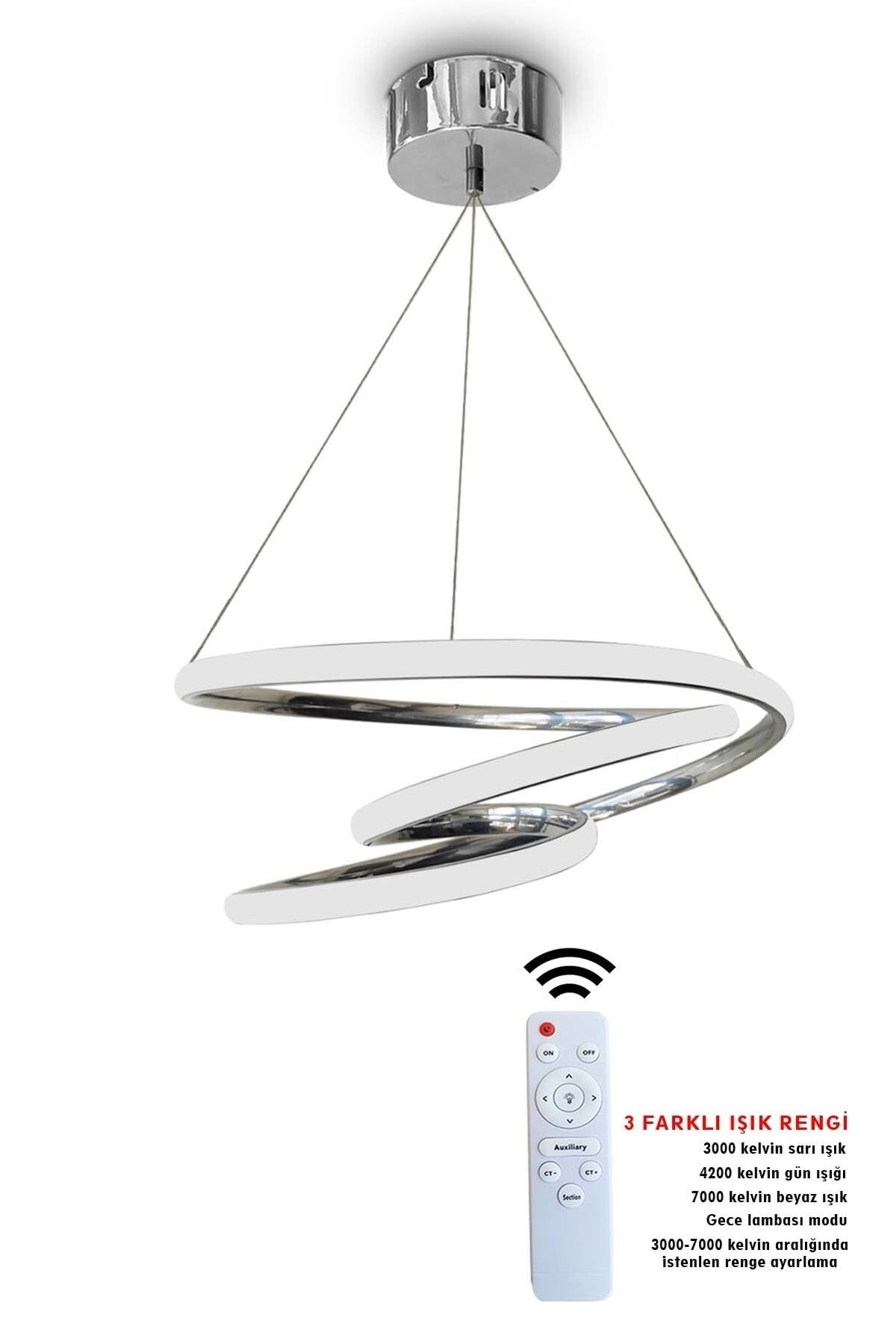 3 Color Controlled Dimmer Chrome Galaxy Led Chandelier