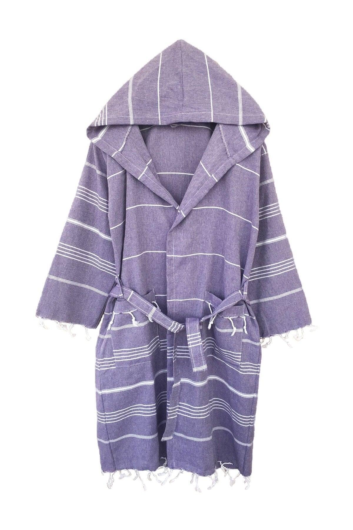 Sultan Hooded Peshtemal Bathrobe 100 Cotton Bath Sea Beach Bathrobe - Swordslife