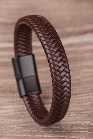 Magnet Vegan Leather Men'S Bracelet