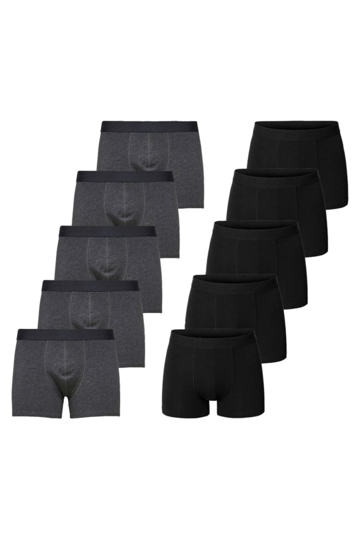 Men'S Black Smoked 10 Pcs Premium Lycra Boxer