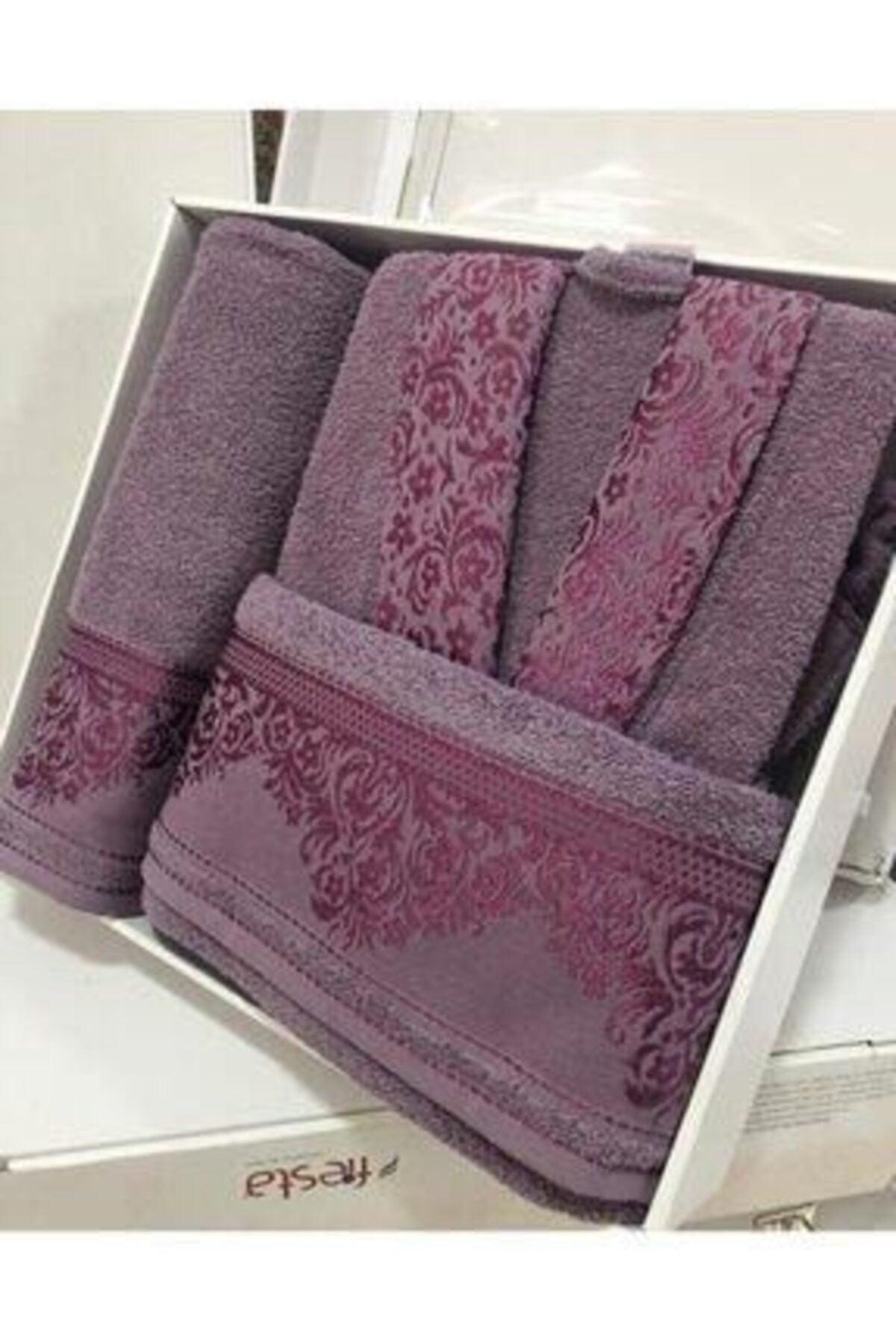 Cotton Jacquard Single 3 Piece Bathrobe Set Plum - Swordslife