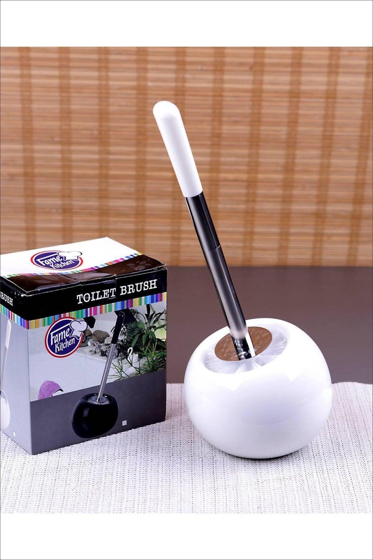 White Color Ceramic Toilet Brush - Swordslife