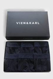 Men'S Navy Blue Plain Lycra Boxer Shorts Box Of 6