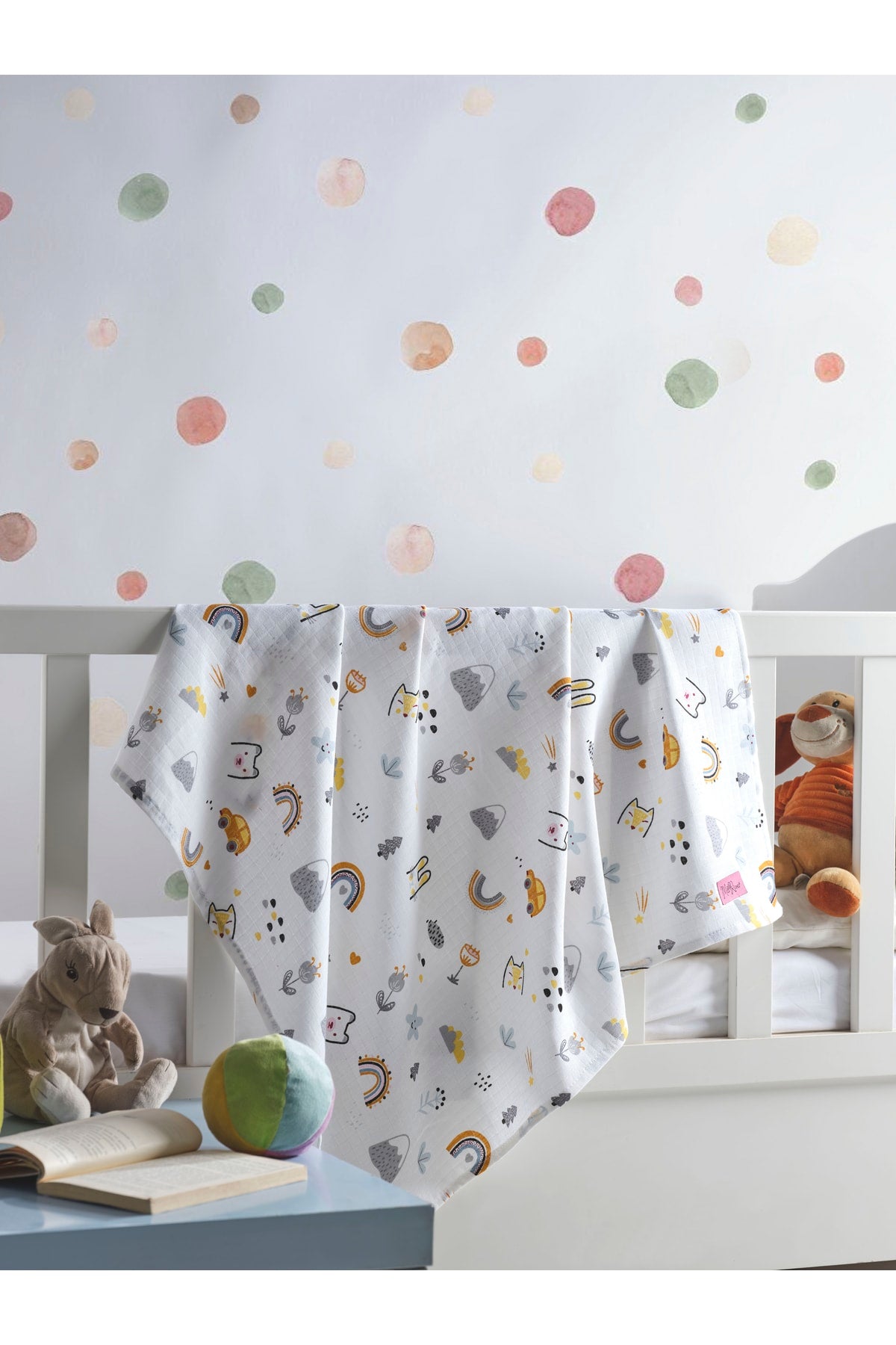 Rainbow Multi-Purpose Muslin Blanket 80 X 90 Cm