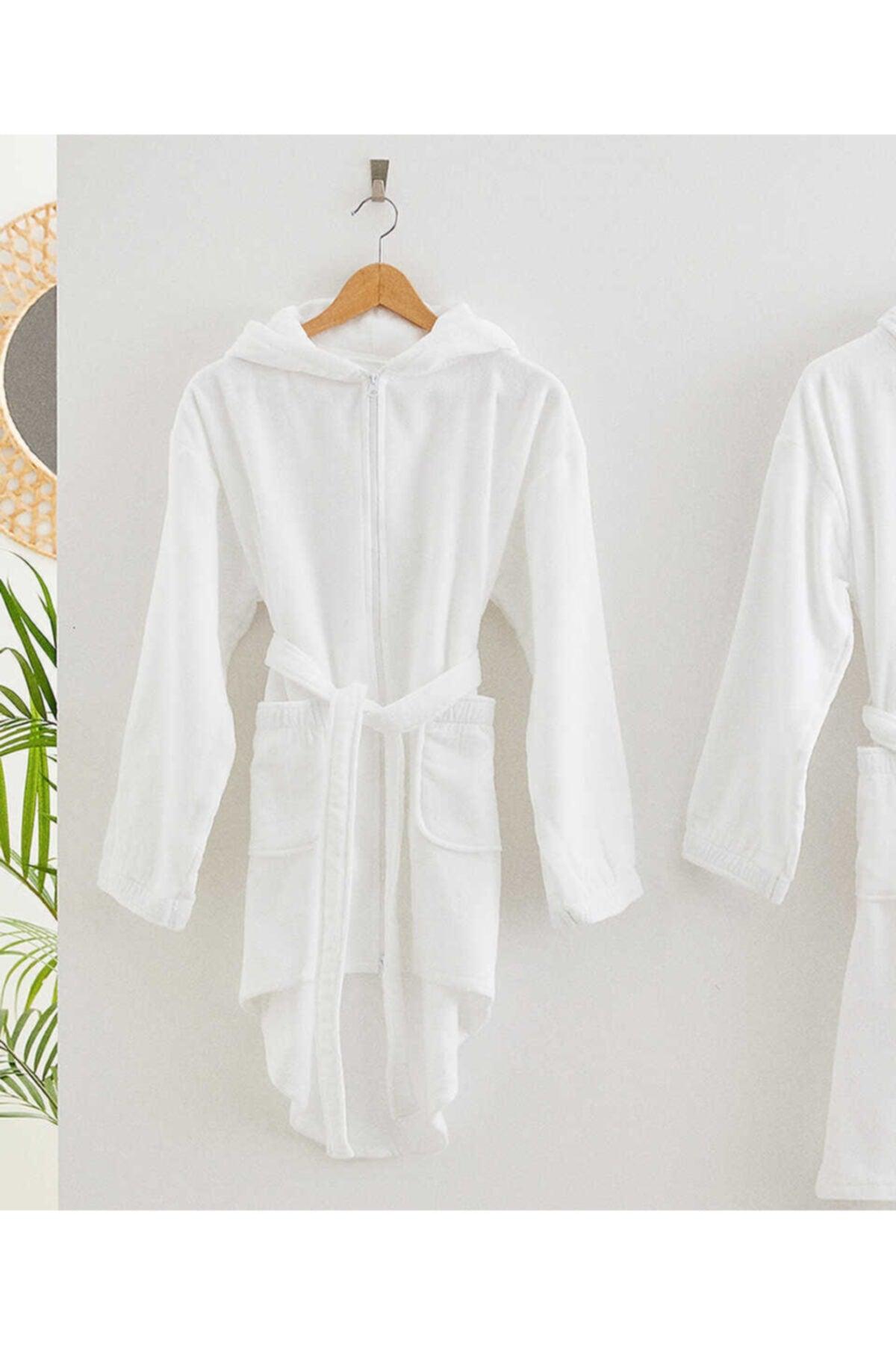 Zippered Short Bathrobe Sm White - Swordslife