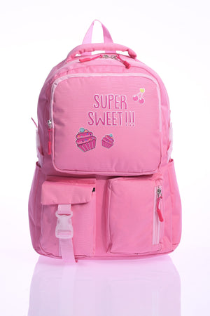 Hkn 9012 Primary School Backpack School Bag Multi Compartment Student Pink