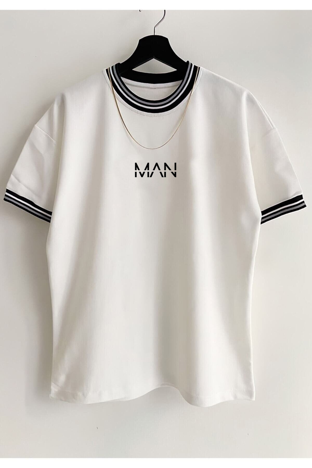 Men'S New Season Oversize Man Fit Collar Detailed Summer T-Shirt