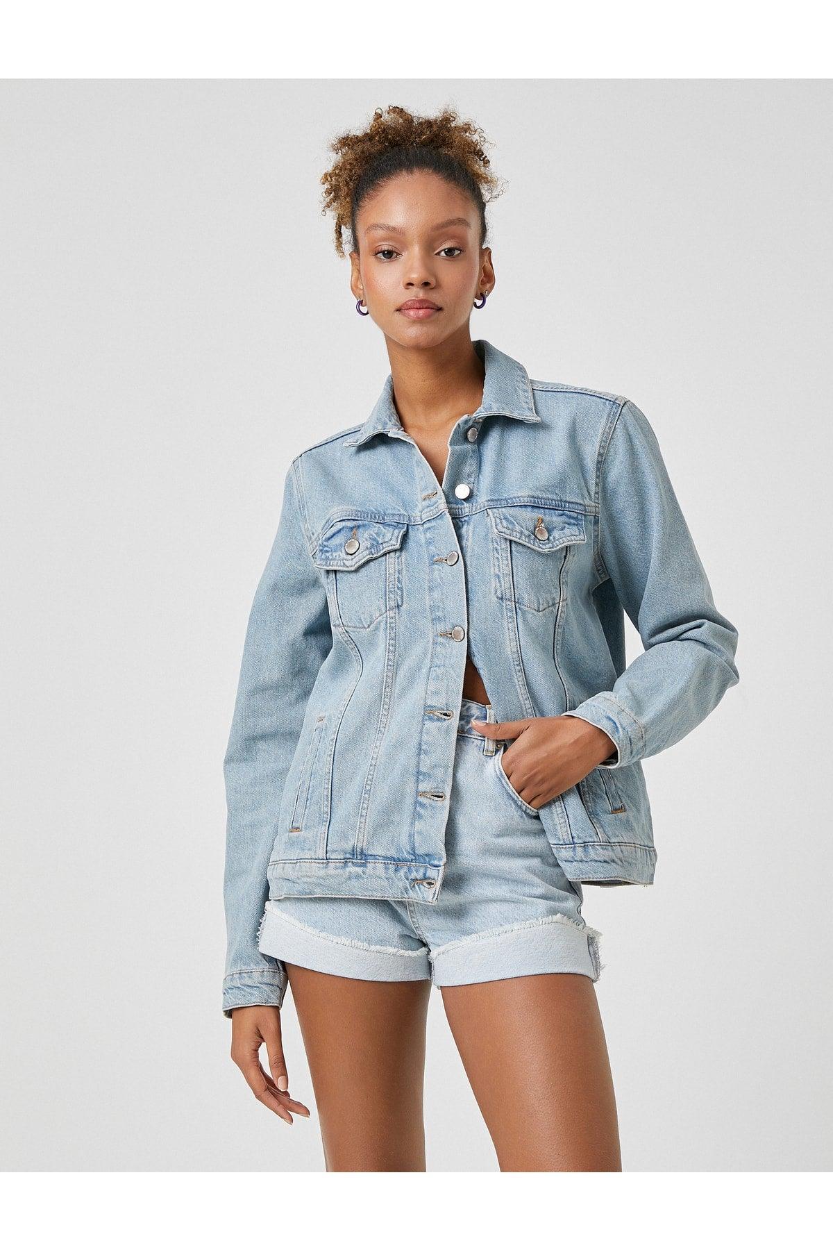 Denim Jacket Shirt Collar Long Sleeve Pocket Detailed - Swordslife