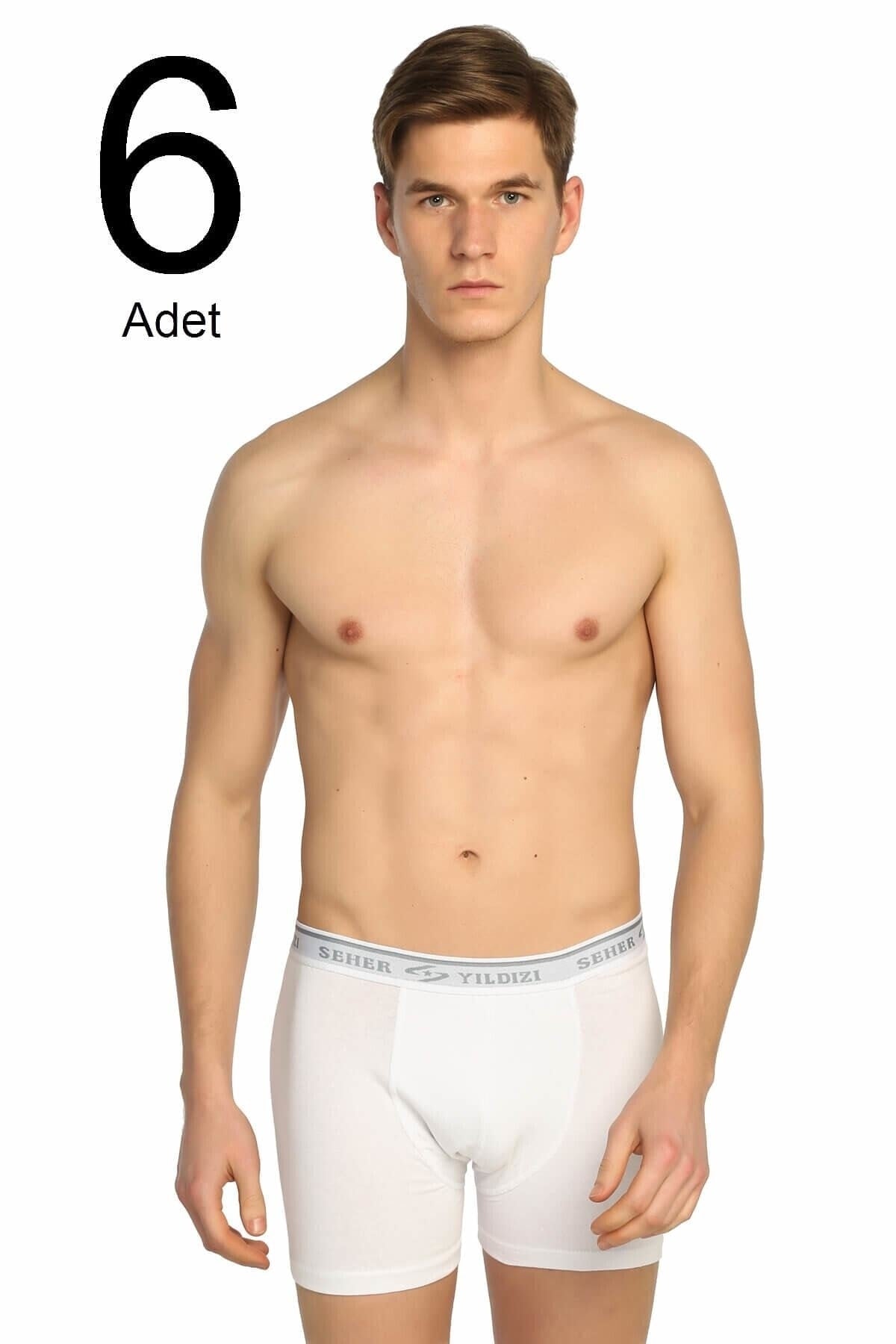 Men'S White 6 Pack Lycra Boxer Elf568S0060Ccm6 0060
