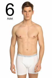 Men'S White 6 Pack Lycra Boxer Elf568S0060Ccm6 0060
