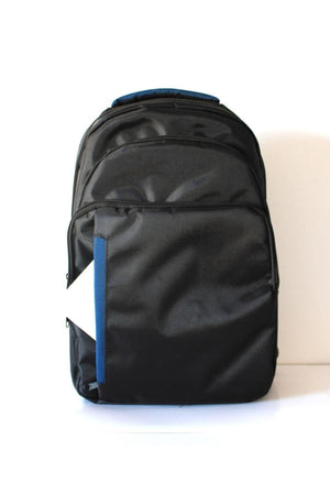 Backpack, 4 Sections, Foam Support, Black - Blue