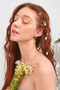 Gold Butterfly And Shell Hair Earring Clasp Set - Swordslife