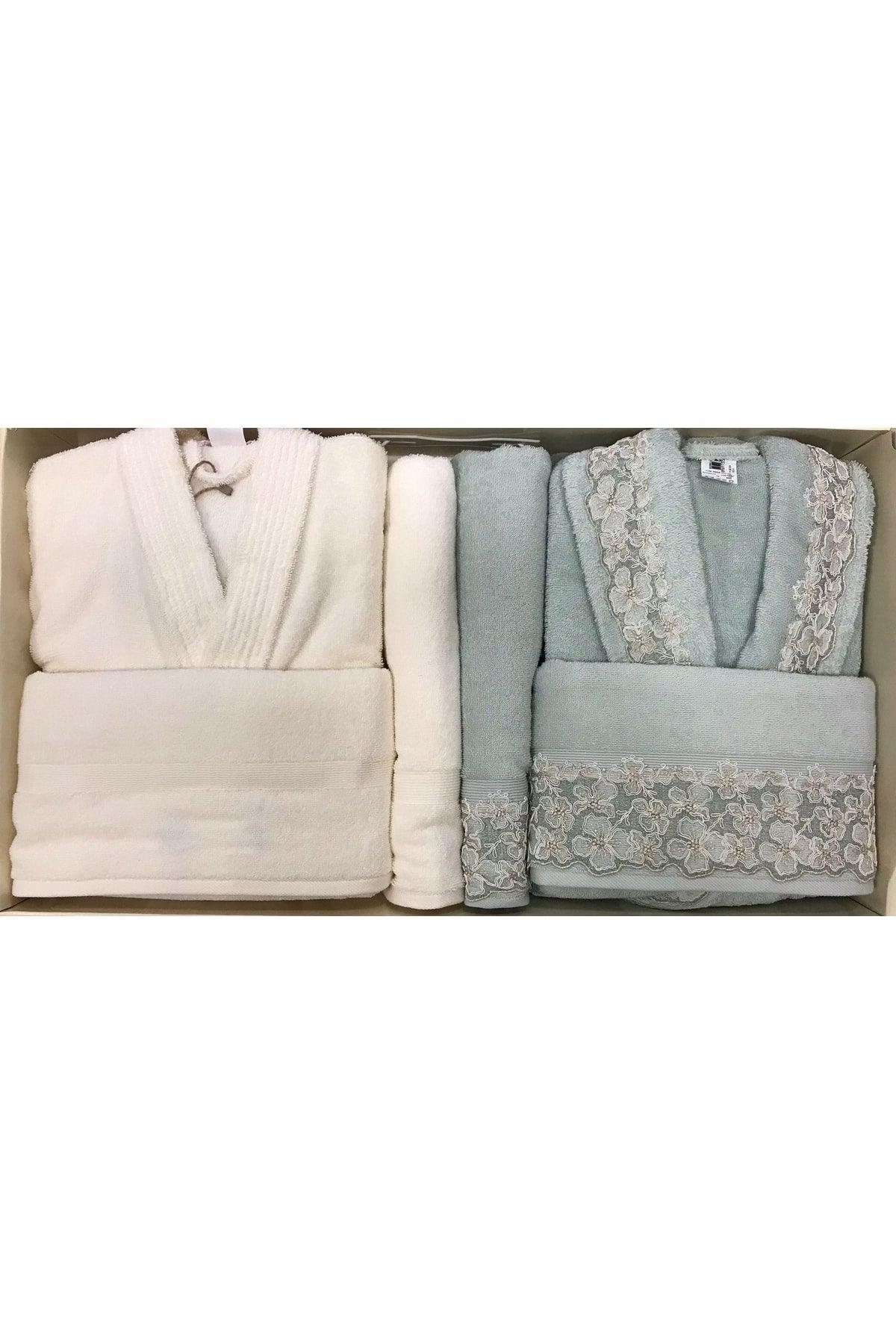 Bougainvillea Family Bathrobe Set Cream - Green - Swordslife