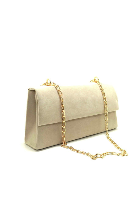 Women's Beige Suede Chain Strap - Swordslife