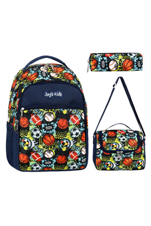 Licensed Sports Patterned Primary School Bag Lunch Bag And Pencil Holder Set Of 3