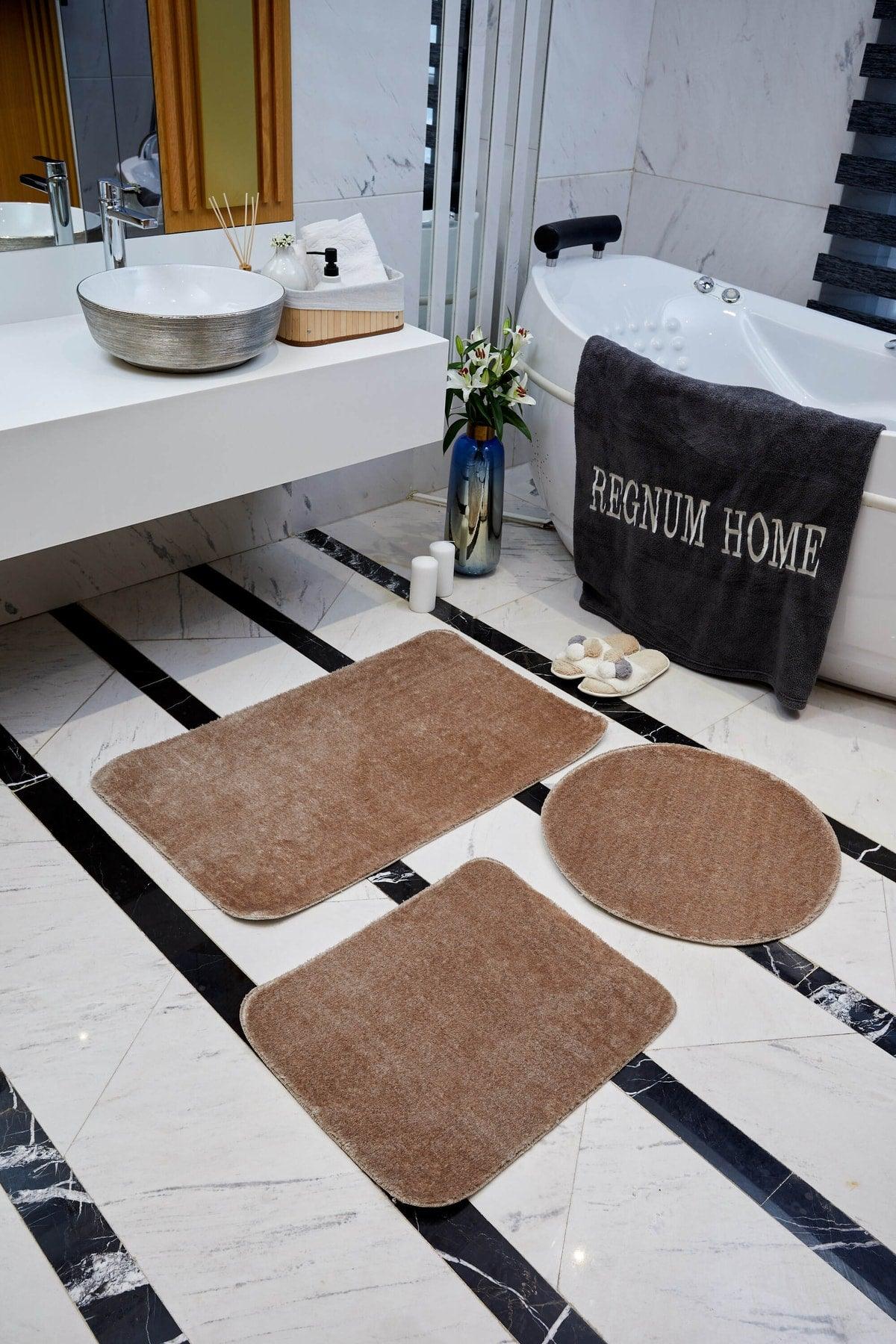 Bath Mat Triple Set 5 Colors Plush Non-Slip Base Washable 60x100 - 60x40 - 60x60 - Swordslife