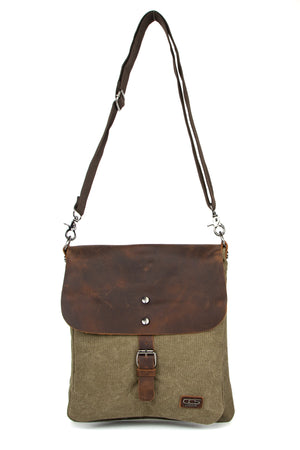 Cross The Borders With The Multifunctional Canvas Messenger Bag Khaki