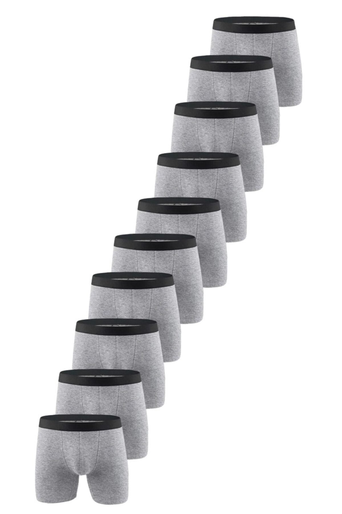 Men'S Gray Premium Lycra Boxer 10 Pack