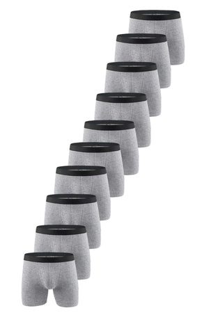 Men'S Gray Premium Lycra Boxer 10 Pack