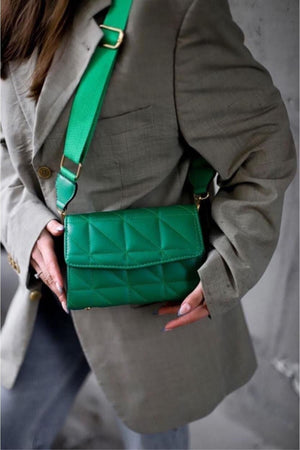 Bagbest Green Column Strap Quilted Women'S Shoulder Bag