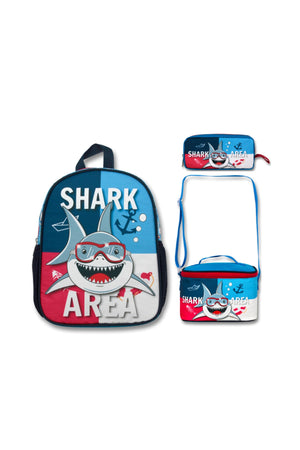 swordslife Shark Kindergarten Bag Lunch & Pencil Bag Set