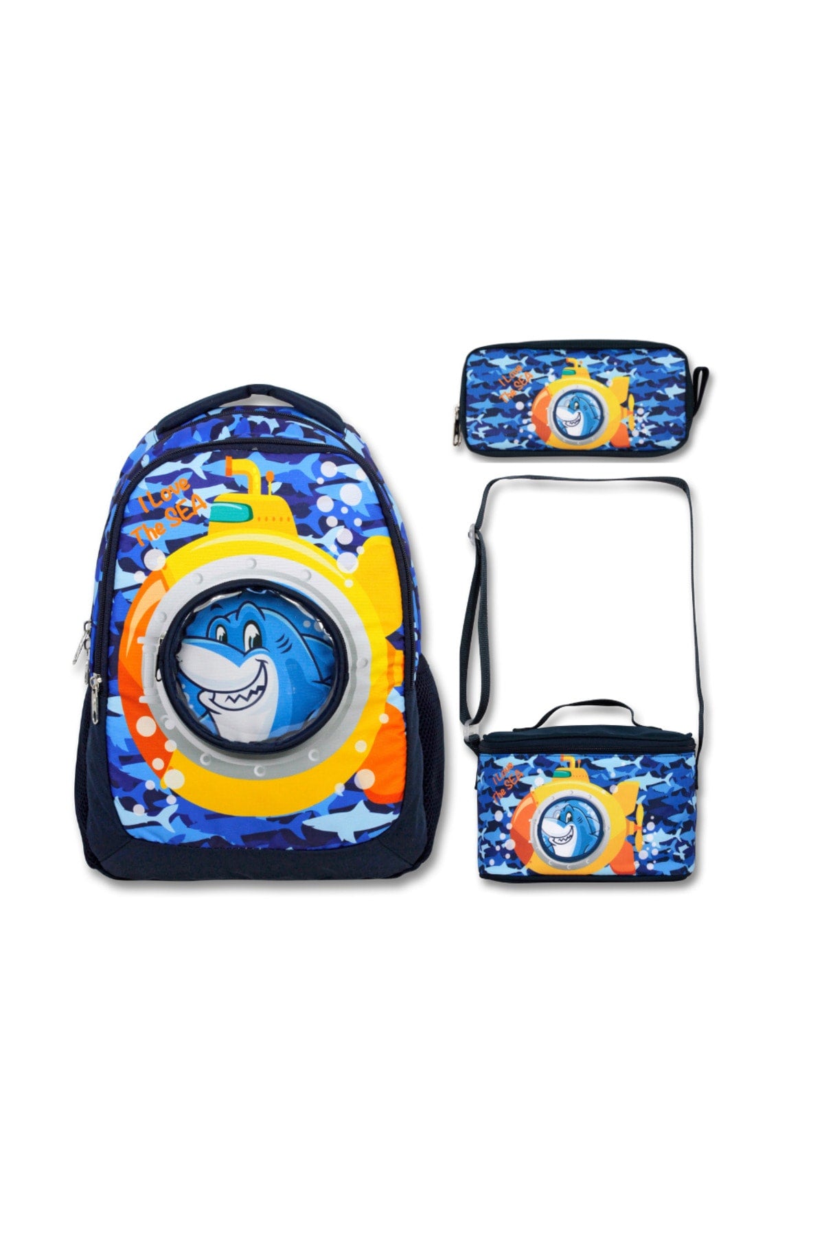 swordslife Licensed Submarine School Backpack -Nutrition And Pencil Bag Set