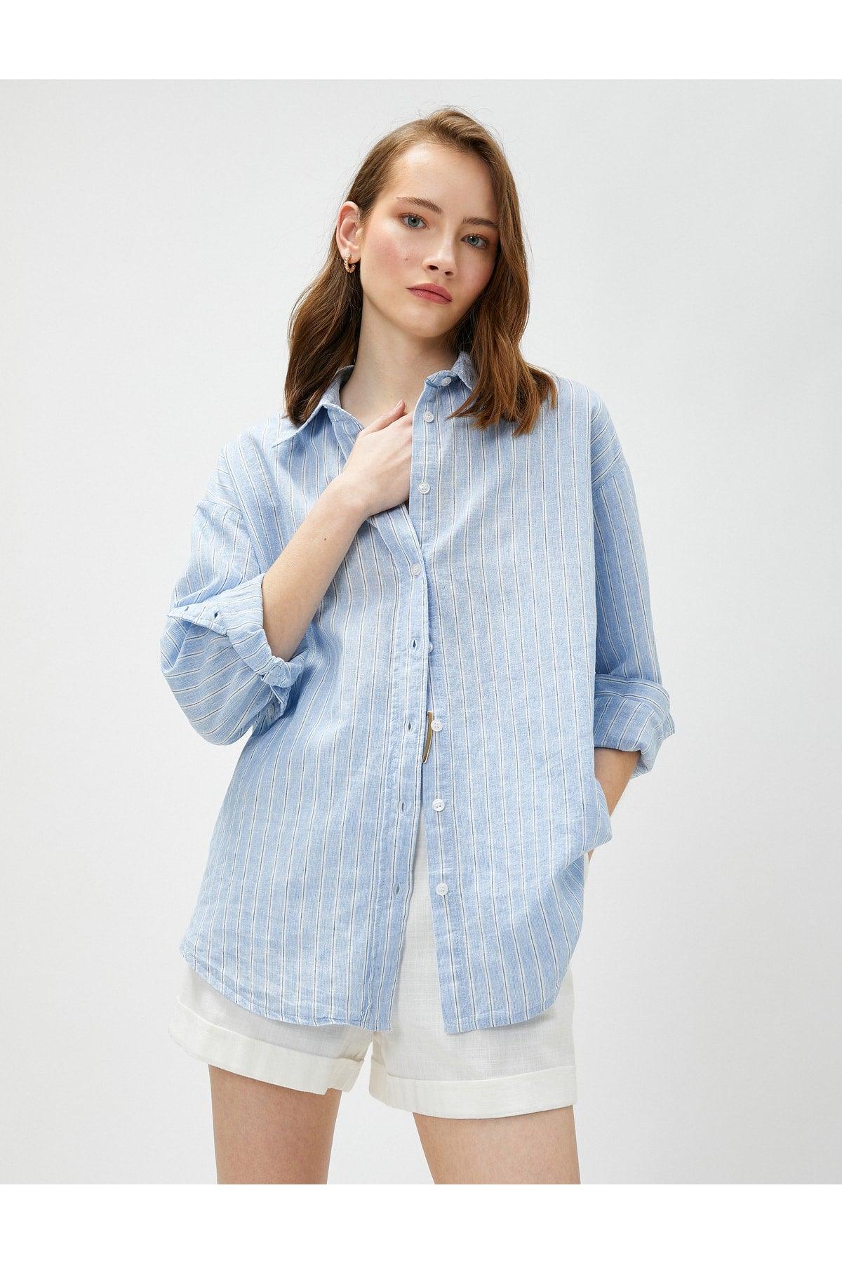 Linen Blend Shirt Long Sleeve - Swordslife