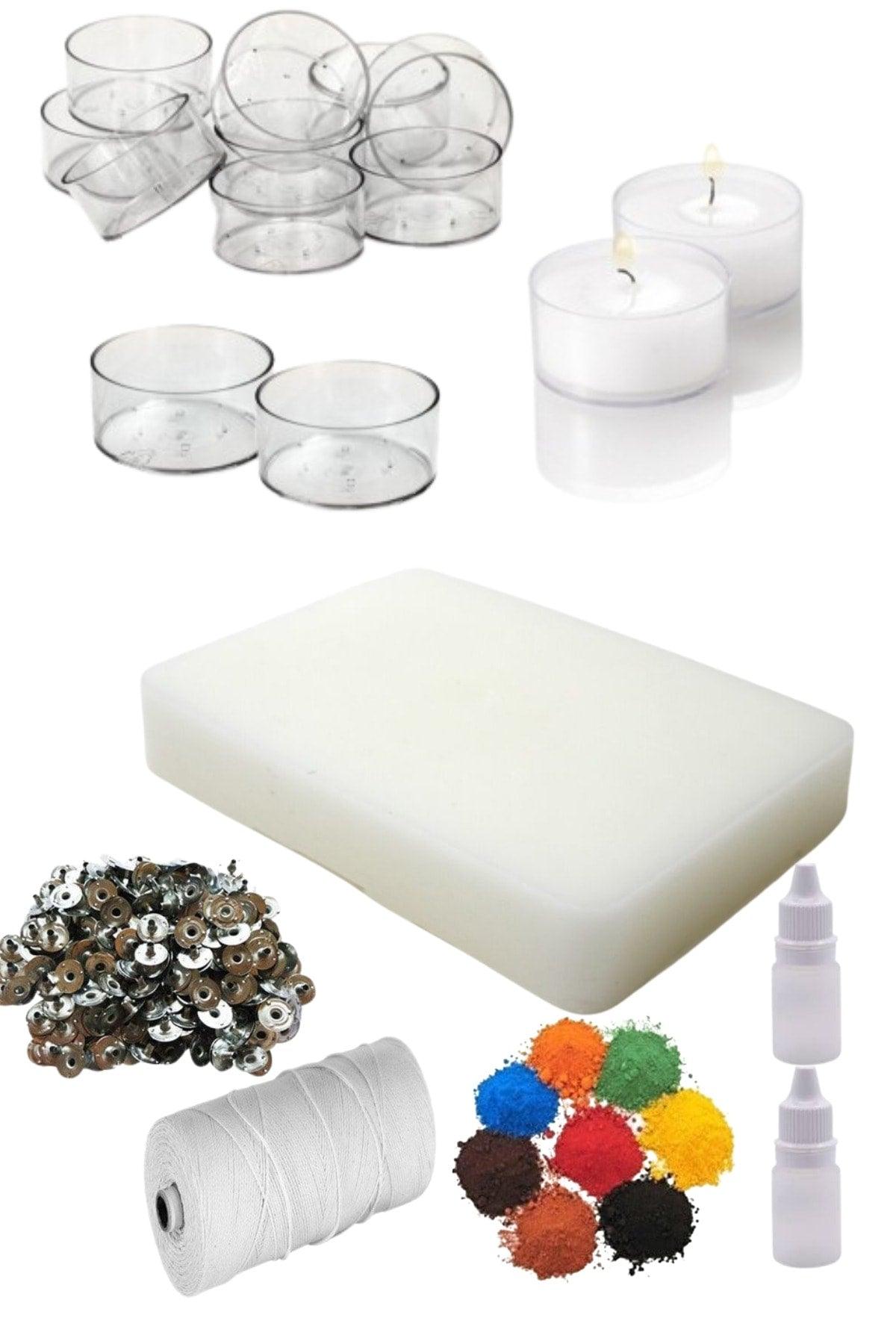 38 Pcs Candle Making Hobby Set 30 Pcs Candle Container 3 Pcs Paint 2 Pcs Essence 1 Kg Paraffin Wick Studs - Swordslife