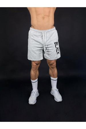 Gray Men'S Black Printed Regular Fit Pocketed Shorts