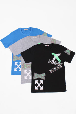 3-Pack, Printed X Collection Boys Black Gray Blue T-Shirt