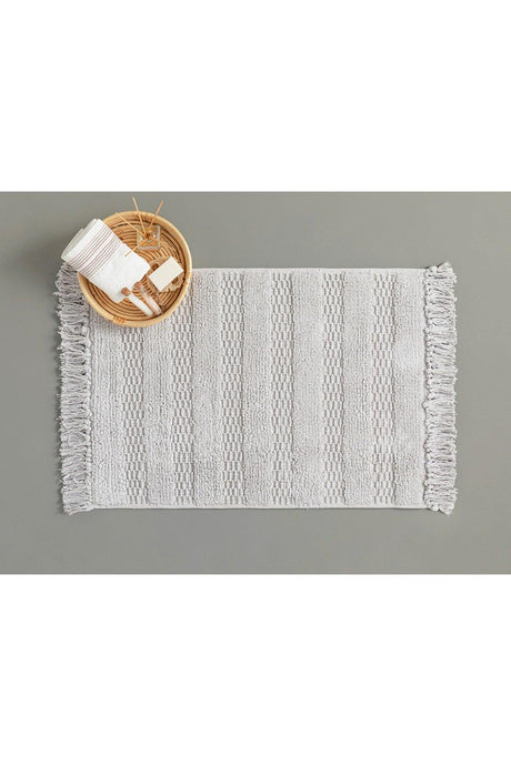 Ava Cotton Bath Mat 60x90 Cm Light Gray - Swordslife