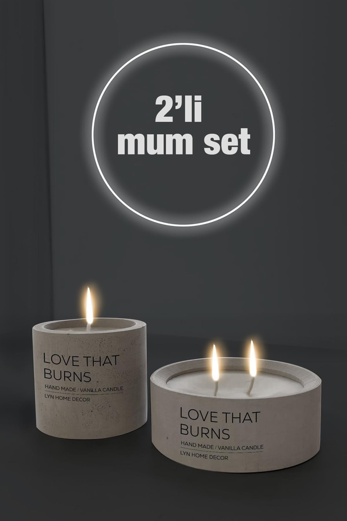 Gray Concrete 2 Lid Candle Set - Swordslife