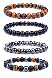 Power Luck Balance Chakra Bracelet - Tigereye-Hematite-Onyx
