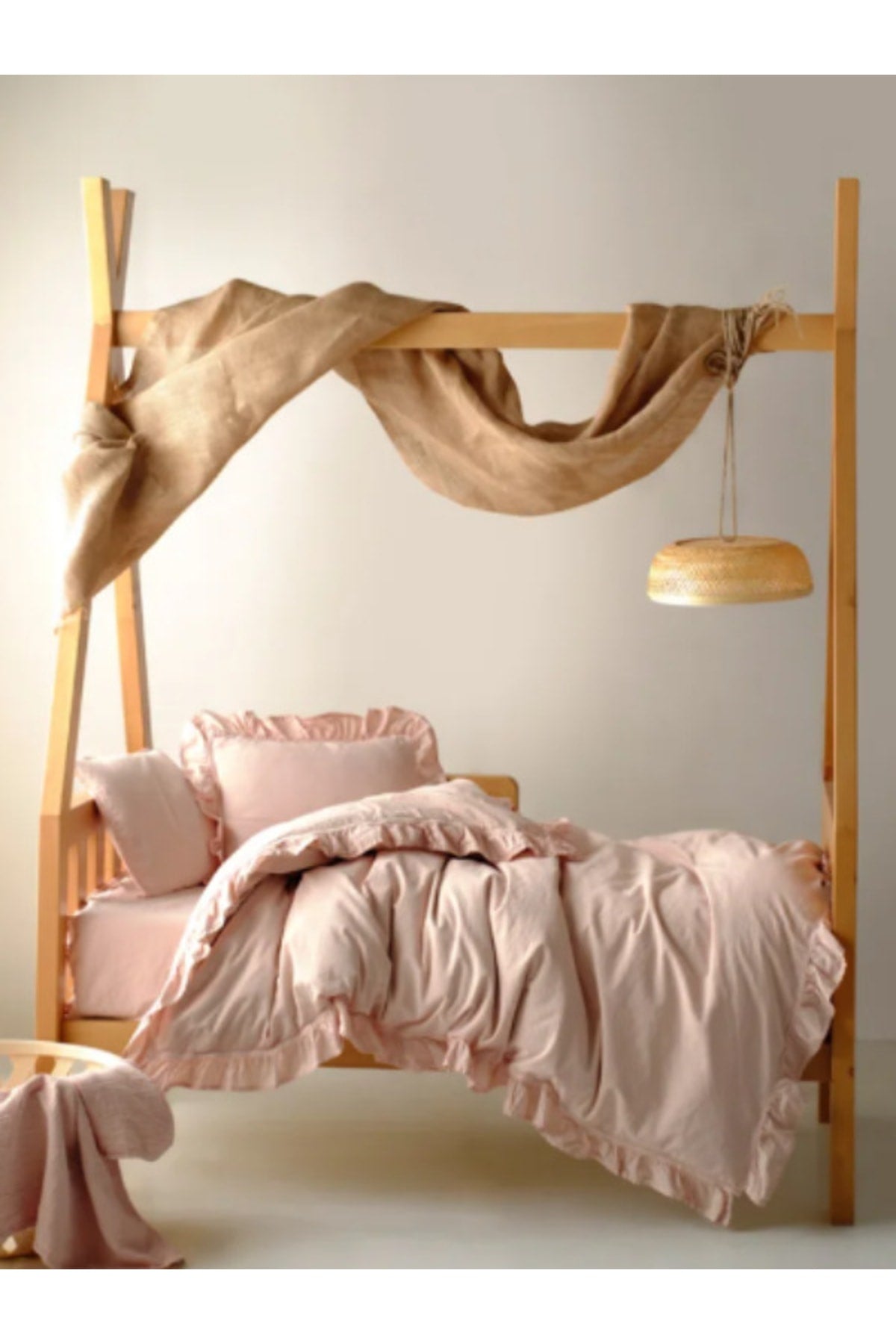Bright Future Frilly Baby Duvet Cover Set - Powder
