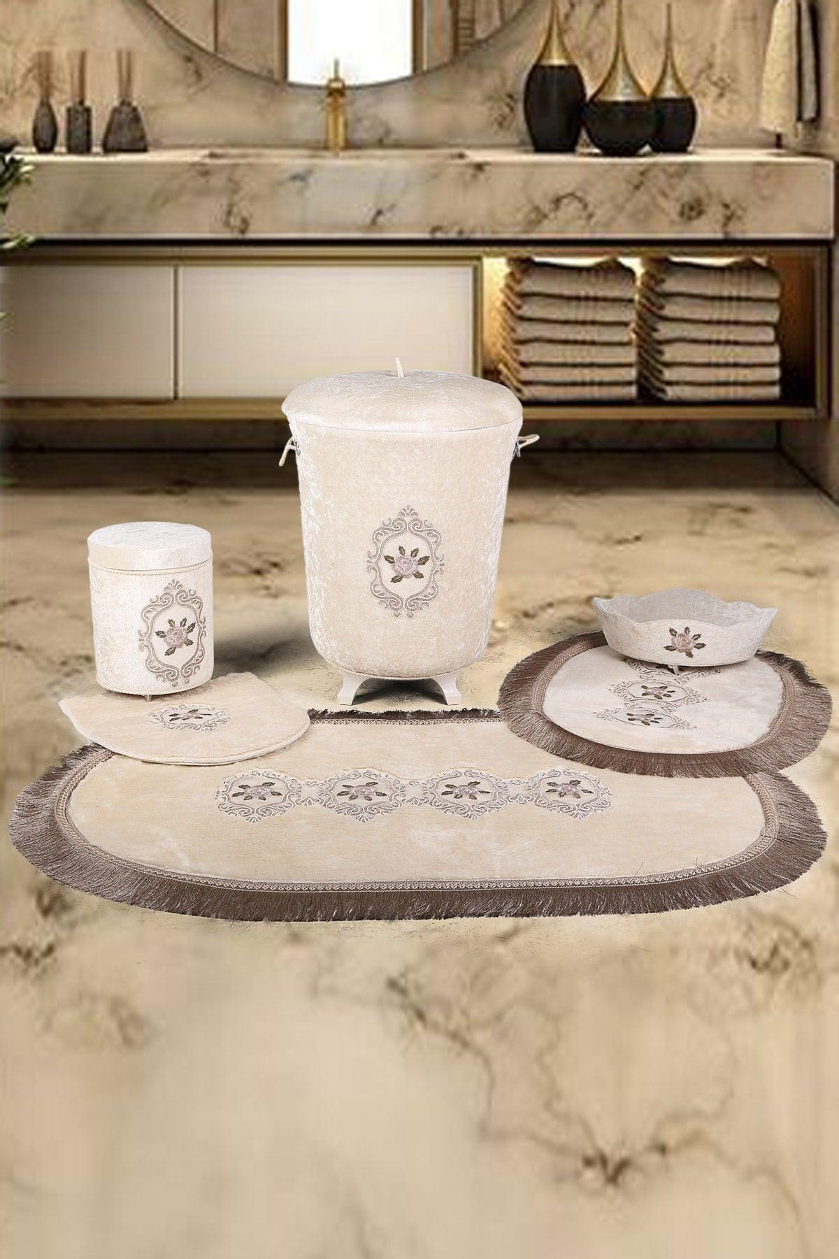 Brown Mink 6 Pcs Bathroom Set - Swordslife