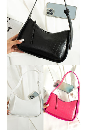 Women'S 3-Pack Crocodile Patterned Baguette Bag Stylish Daily Use Hand Bag