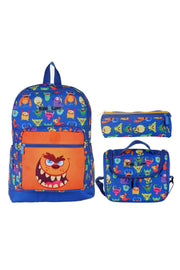 Kids&Love Blue Monsters Elementary School Bag Set - Boys