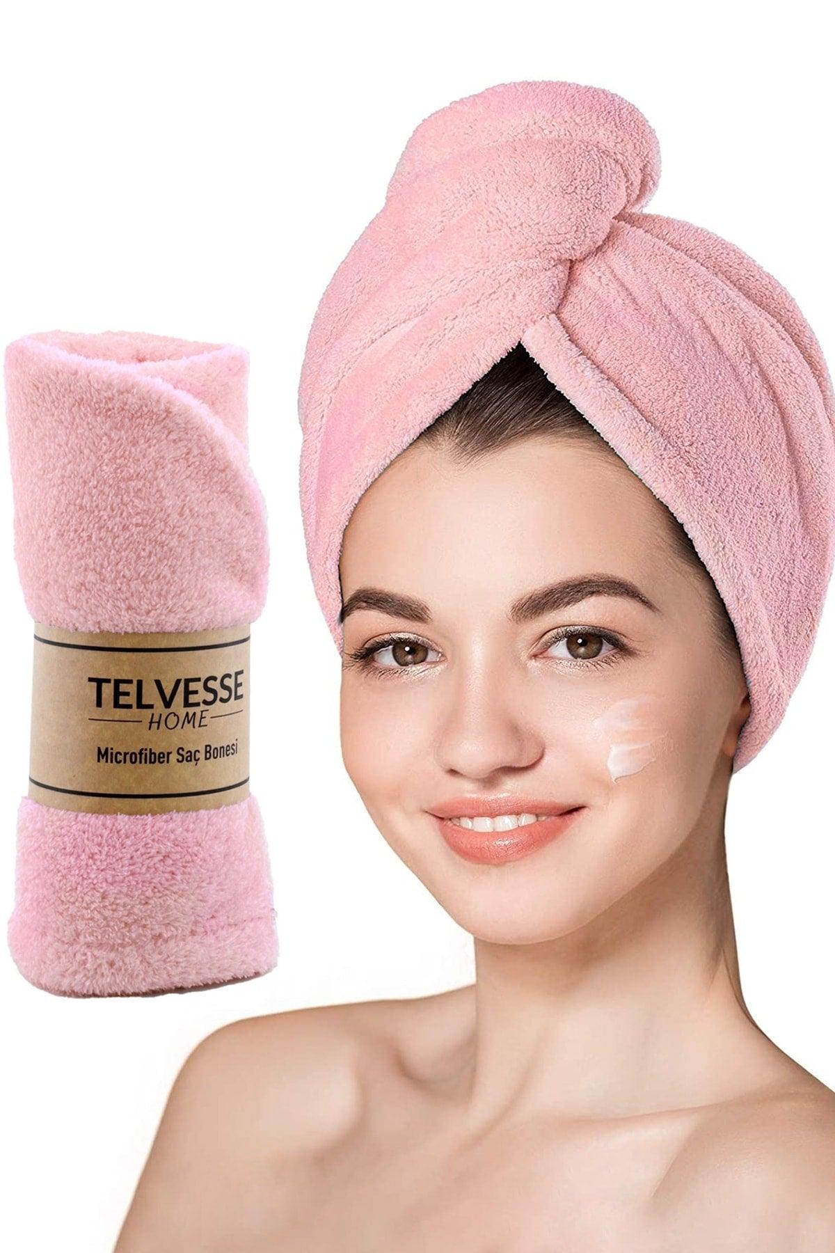 Thick Microfiber Hair Towel Beach Sea Pool Cap Drying Bath Hair Drying Head Towel Pink - Swordslife