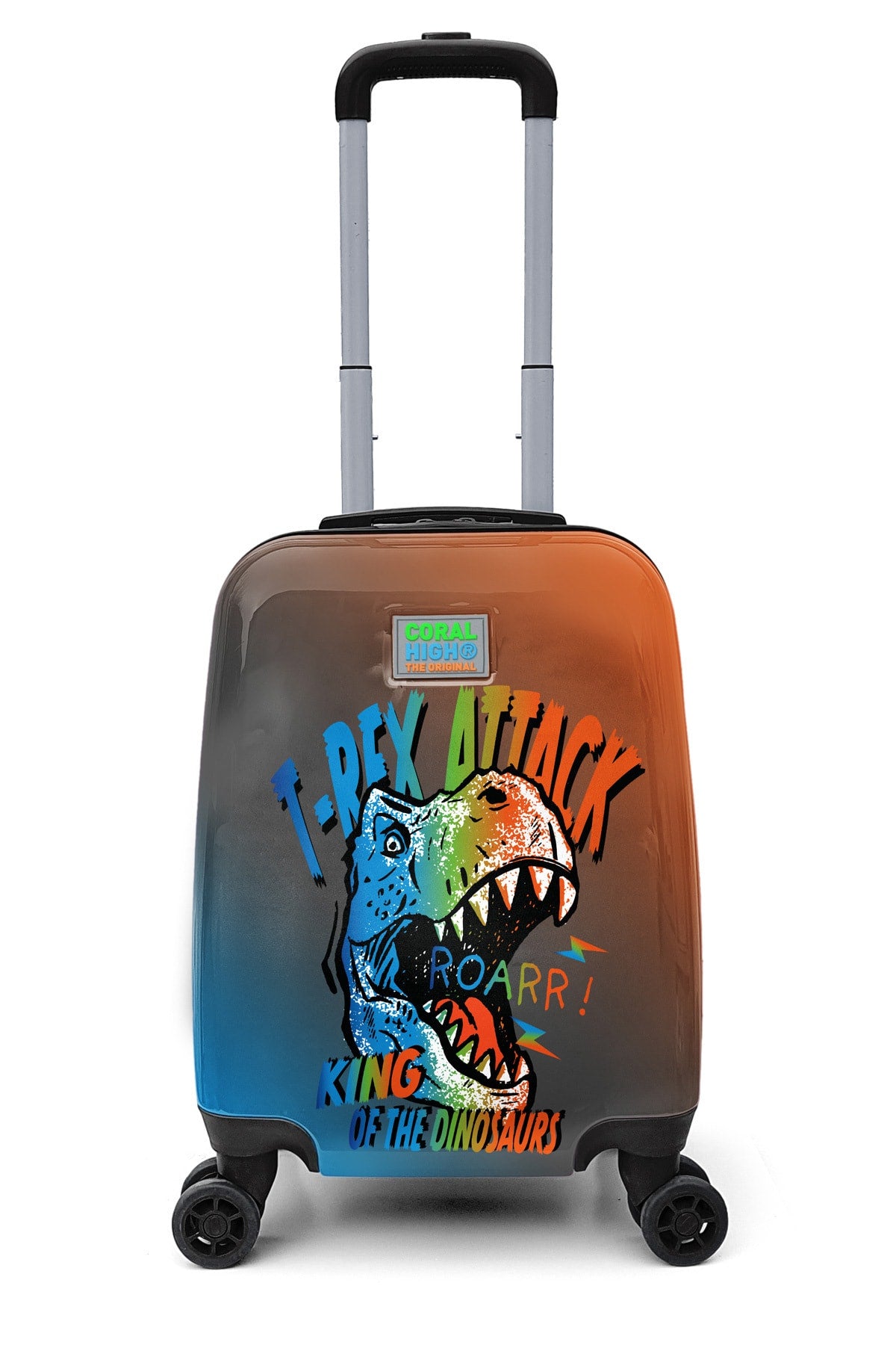 Kids Dark Gray Dinosaur Patterned Child Suitcase 16750