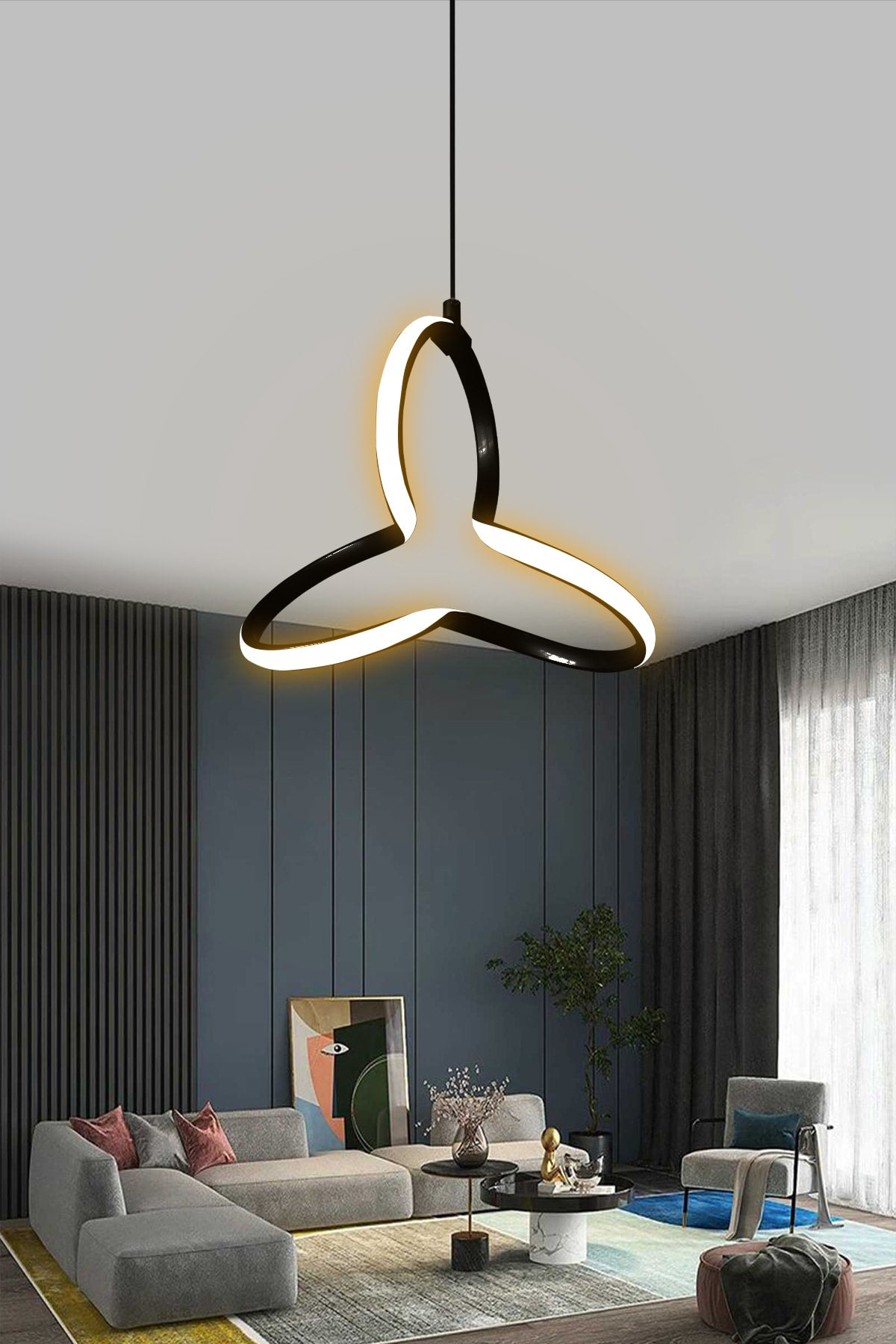 Modern Pendant Lamp Black Case Daylight Led Chandelier 1 Year Warranty Led Chandelier