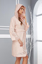 Women's Powder Short Hooded Lacy Bathrobe - Swordslife