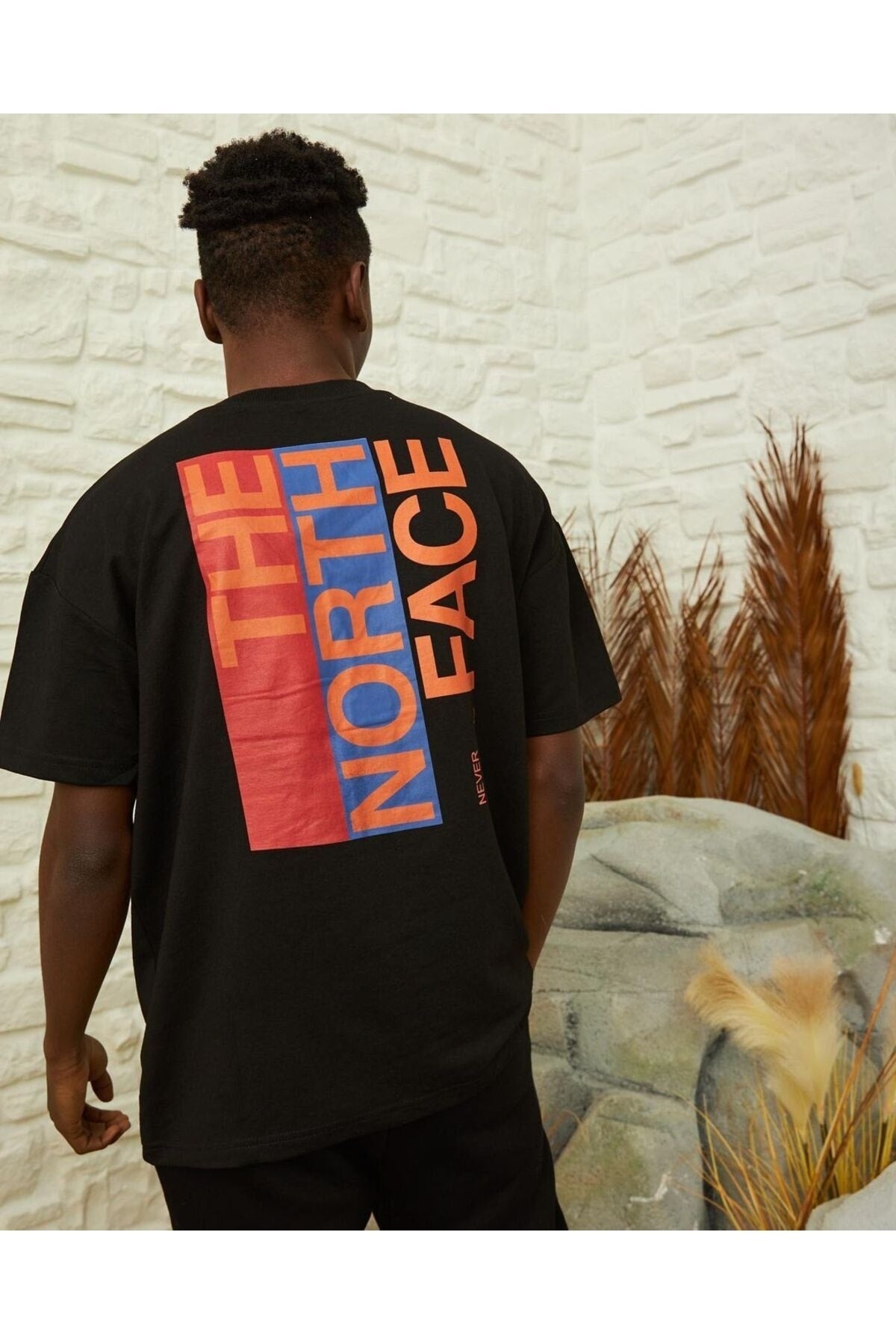 Men'S Black Oversize Dawn Printed T-Shirt