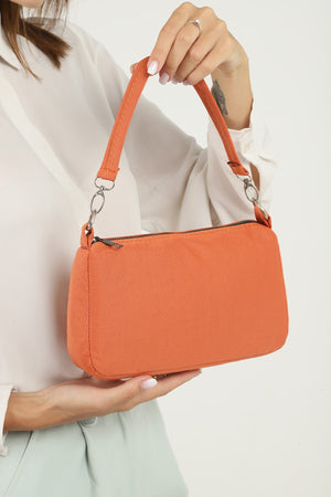Orange U16 Daily Sport Canvas Fabric Baguette Women'S Hand And Shoulder Bag U:23 E:15 W:7